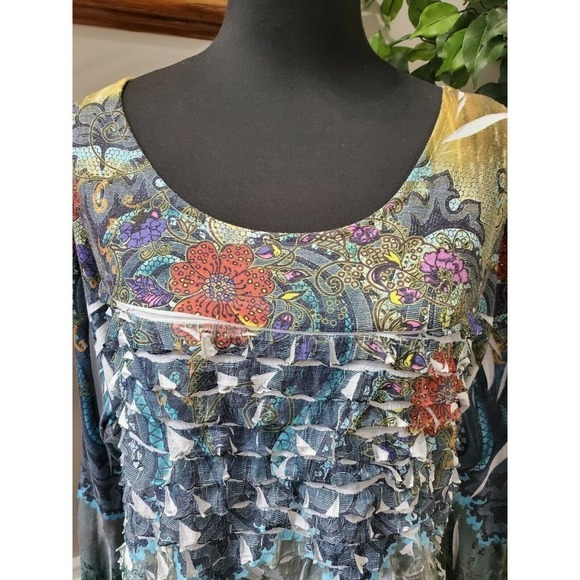 New Directions Women's Multicolor Polyester Long Sleeve Round Neck Top Size 1X - Picture 5 of 10